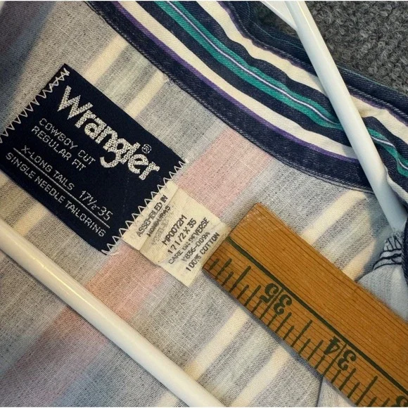 Vtg Wrangler Brushpopper Cowboy Size XL Rodeo Western stripe/ color block 90s